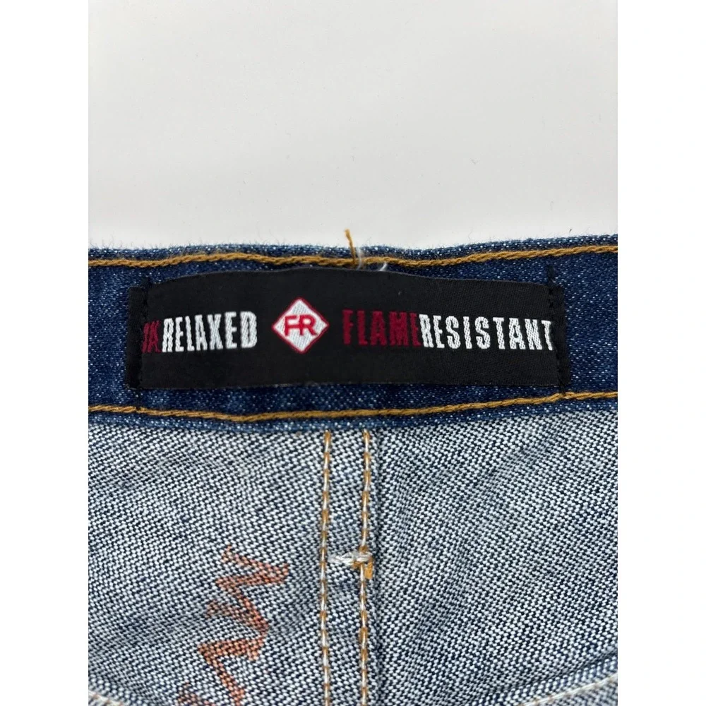 Wrangler FR Jeans Mens Blue Flame Resistant Relaxed Fit Workwear 38x32 NWOT